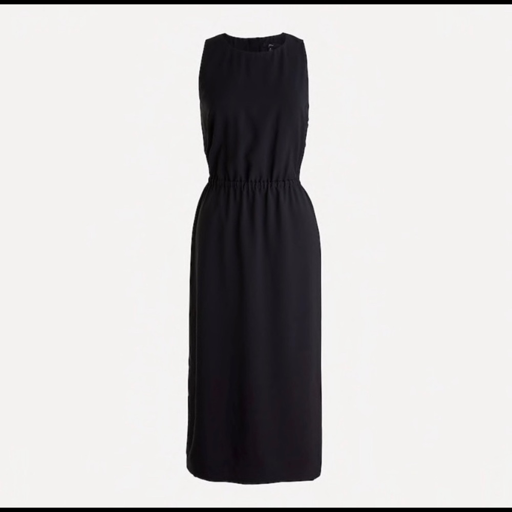 COPY - Jcrew sz 6 black button back midi dress